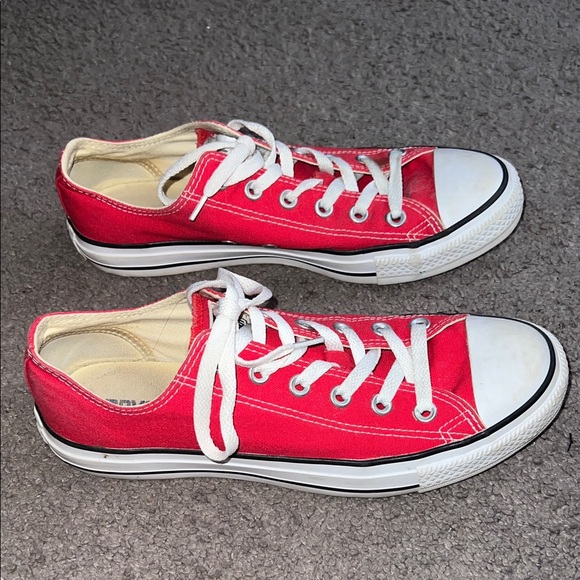 Converse Red Canvas Shoes with White Accents - Picture 5 of 6